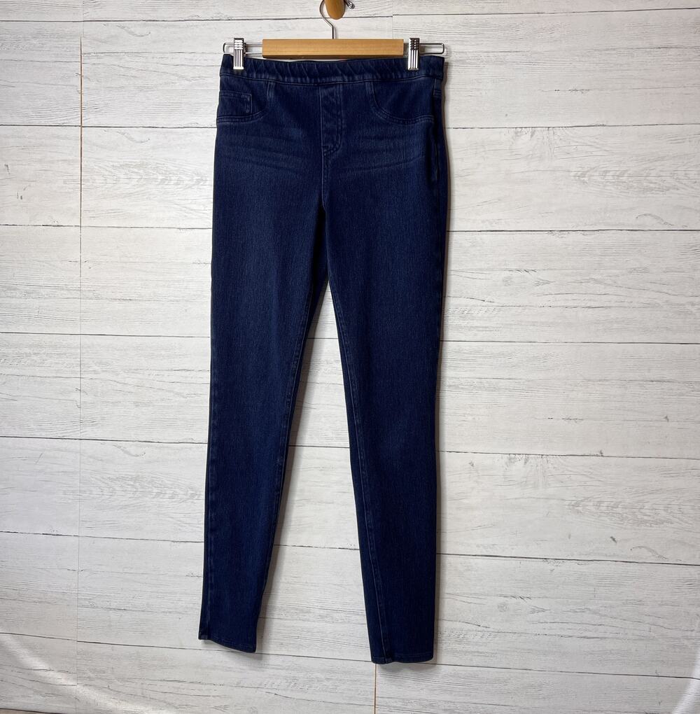 Spanx Jeggings Womens Size M/M Medium Wash Indigo Blue Pull On Ankle Jean-ish